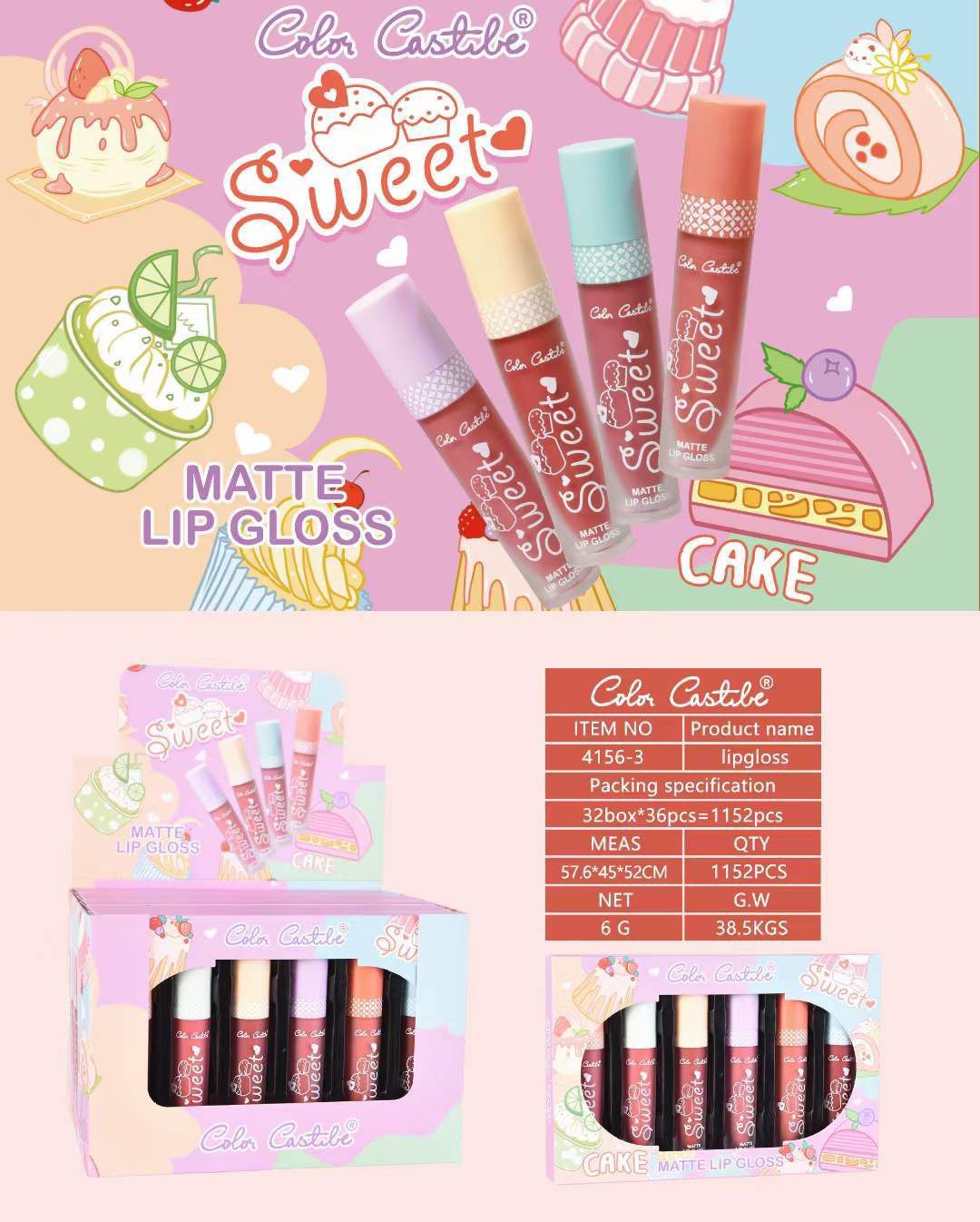 Color Castile Sweet Matte Lipgloss Set