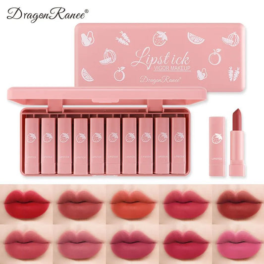 Dragon Ranee 10 Color Matte Lipstick Set