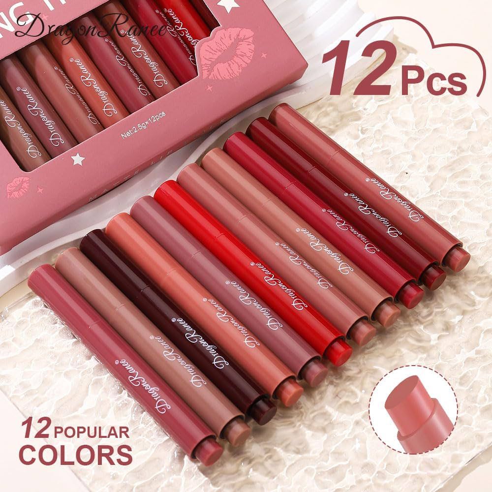 Dragon Ranee Push Button Bring The Heat 12 Color Lipstick Set